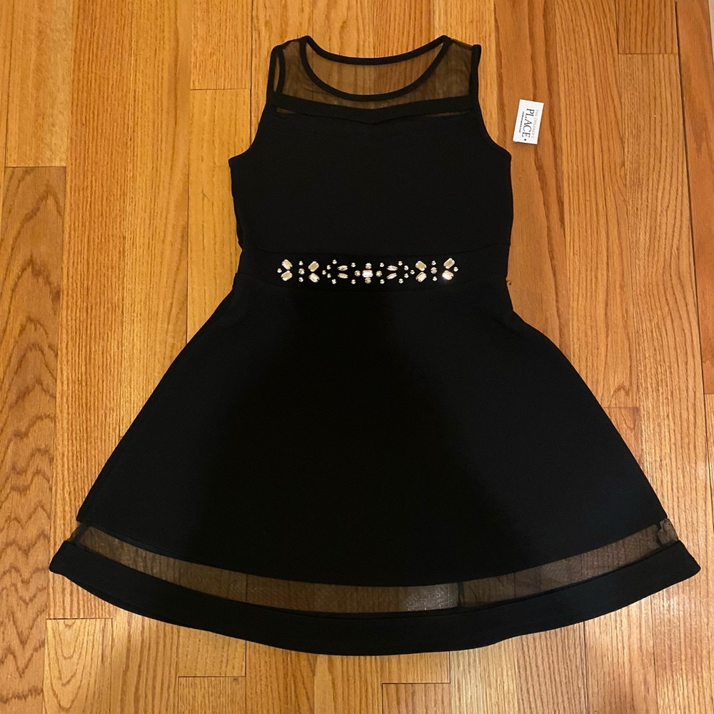 Girl’s Black Mesh Dress